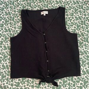 Madewell Texture & Thread Black Front Tie Knot Button Down Shirt